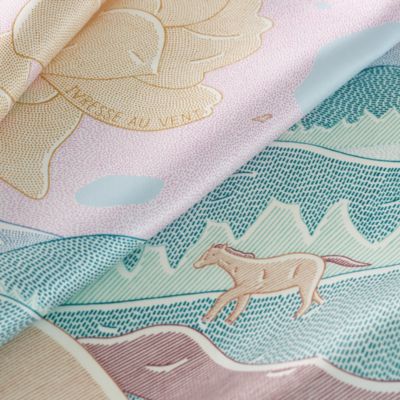 エルメス Hermès スカーフ (薄い藤色) エルメスカレ90 SOUVENIRS D'ASIE / アジアの想い出 紫